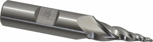 Made in USA BT-004 Tapered End Mill: 10 &deg; per Side, 1/16" Small Dia, 1" LOC, 3 Flutes, High Speed Steel, Ball End Image