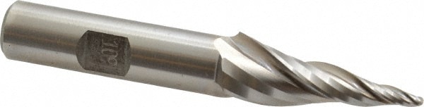 Made in USA BT-106 Tapered End Mill: 10 ° per Side, 3/32" Small Dia, 1-1/2" LOC, 3 Flutes, High Speed Steel, Ball End Image