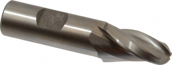 Made in USA BT-805 Tapered End Mill: 10 ° per Side, 1/2" Small Dia, 1-1/4" LOC, 3 Flutes, High Speed Steel, Ball End Image