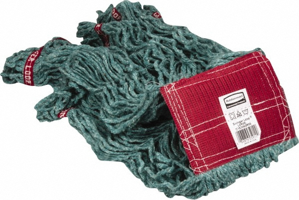 Wet Mop Loop: Large, Green Mop, Blended Fiber - Red Headband, 5" Headband, 4 Ply