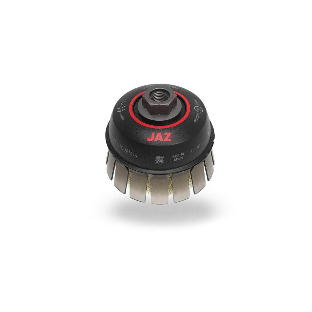 JAZ USA 54950 Cup Brush: 4" Dia, 0.02" Wire Dia, Steel, Knotted 