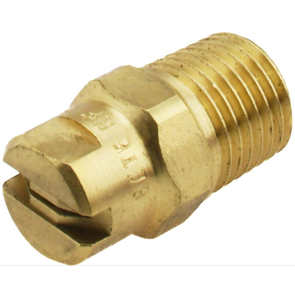 Bete Fog Nozzle Brass Standard Fan Nozzle: 1/4" Pipe, 120 deg Spray Angle - Male Connection, 0.79 GPM at 100 psi, 0.0570" Orifice