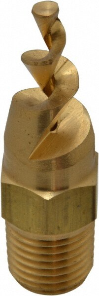 Brass Full Cone Spiral Spray Nozzle: 1/4" Pipe, 60 ° Spray Angle