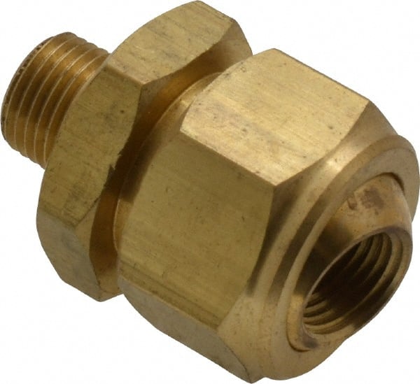 Bete Fog Nozzle 1/8X1/8SJ@4 Brass Adjustable Swivel Joint Nozzle: 1/8" Pipe, 40 to 70 ° Spray Angle 