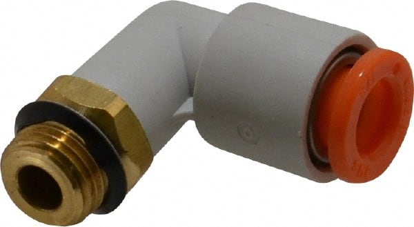 Push-to-Connect Tube Fitting: Male Elbow, 1/8" Thread, 1/4" OD