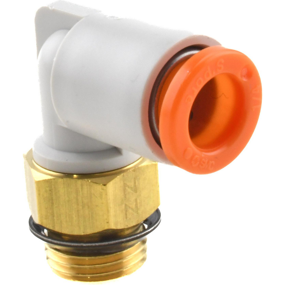 Push-to-Connect Tube Fitting: Male Elbow, 1/8" Thread, 1/4" OD