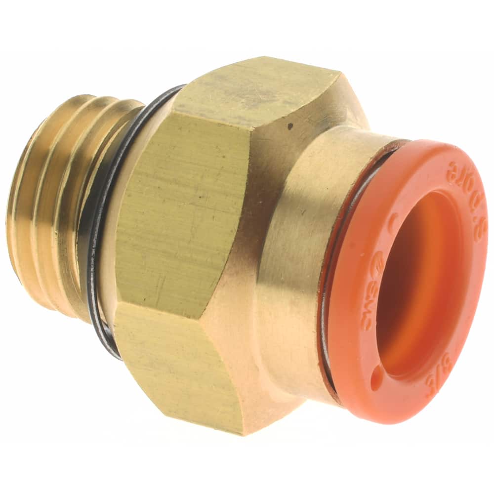 Push-to-Connect Tube Fitting: Connector, 1/4" Thread, 3/8" OD