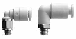 Push-to-Connect Tube Fitting: Male Elbow, 1/2" Thread, 1/2" OD