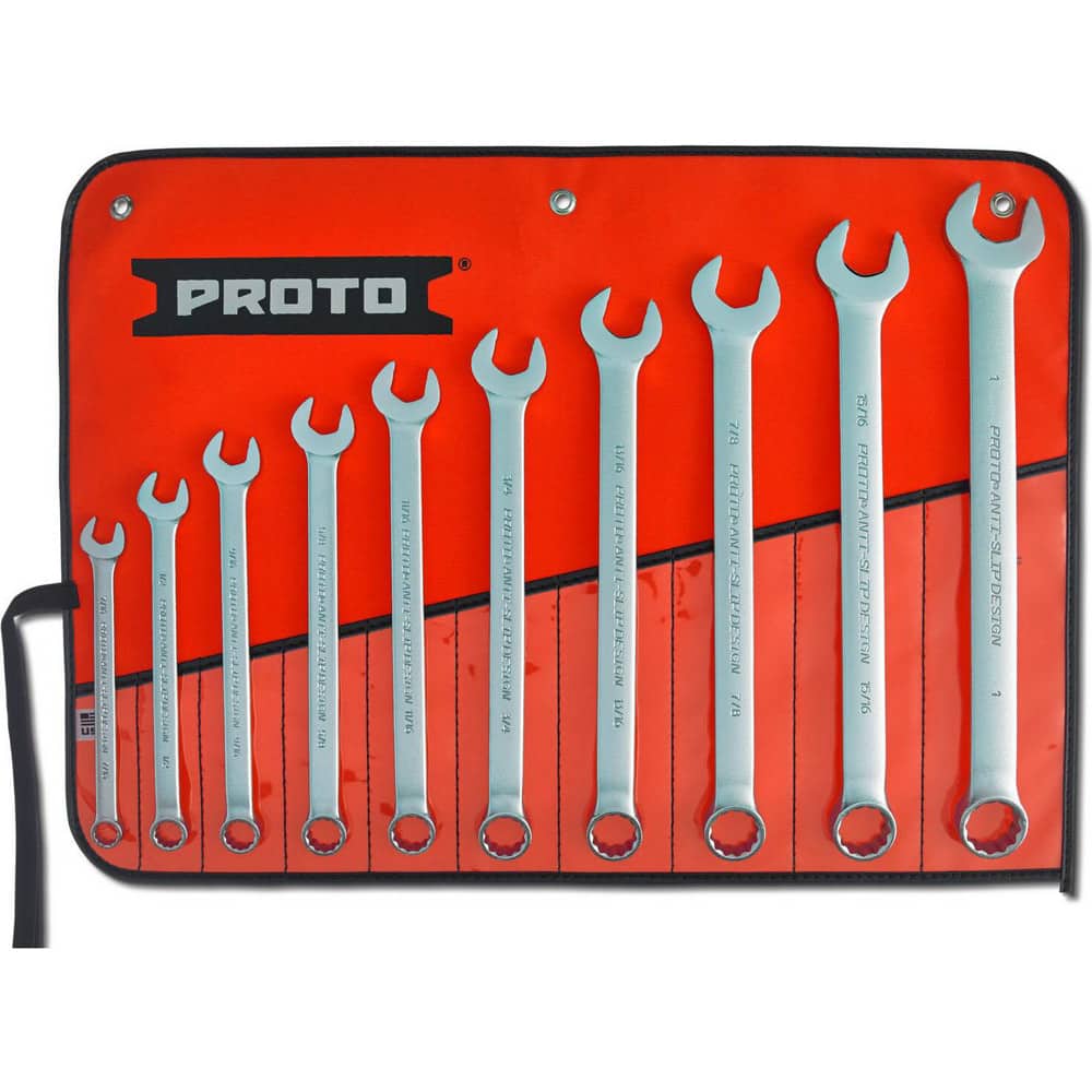 Combination Wrench Set: 10 Pc, Inch
