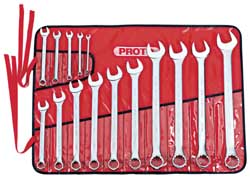 Combination Wrench Set: 15 Pc, Metric