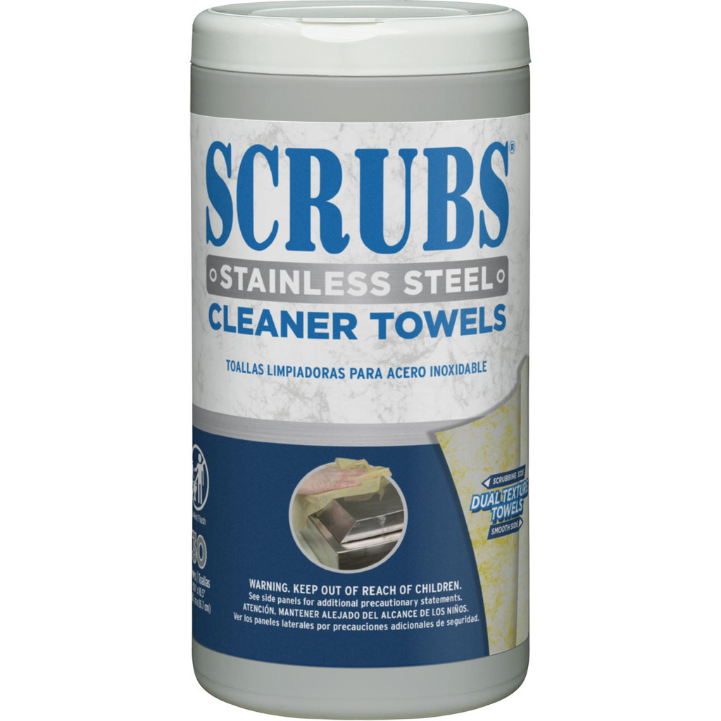 Scrubs - Stainless Steel Cleaner & Polish: Wipes, Center Pull