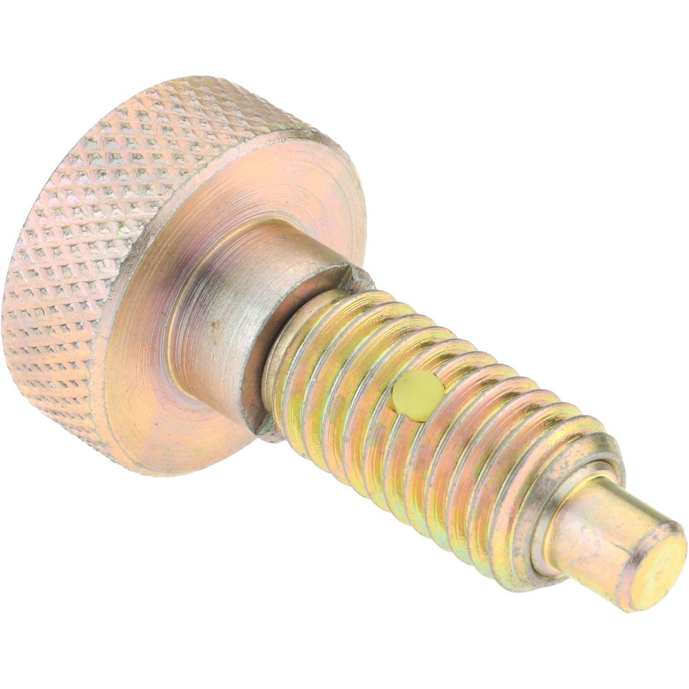 M12x1.75, 0.905" Thread Length, 0.236" Max Plunger Diam, 1 Lb Init to 10 Lb Final End Force, Knob Handle Plunger