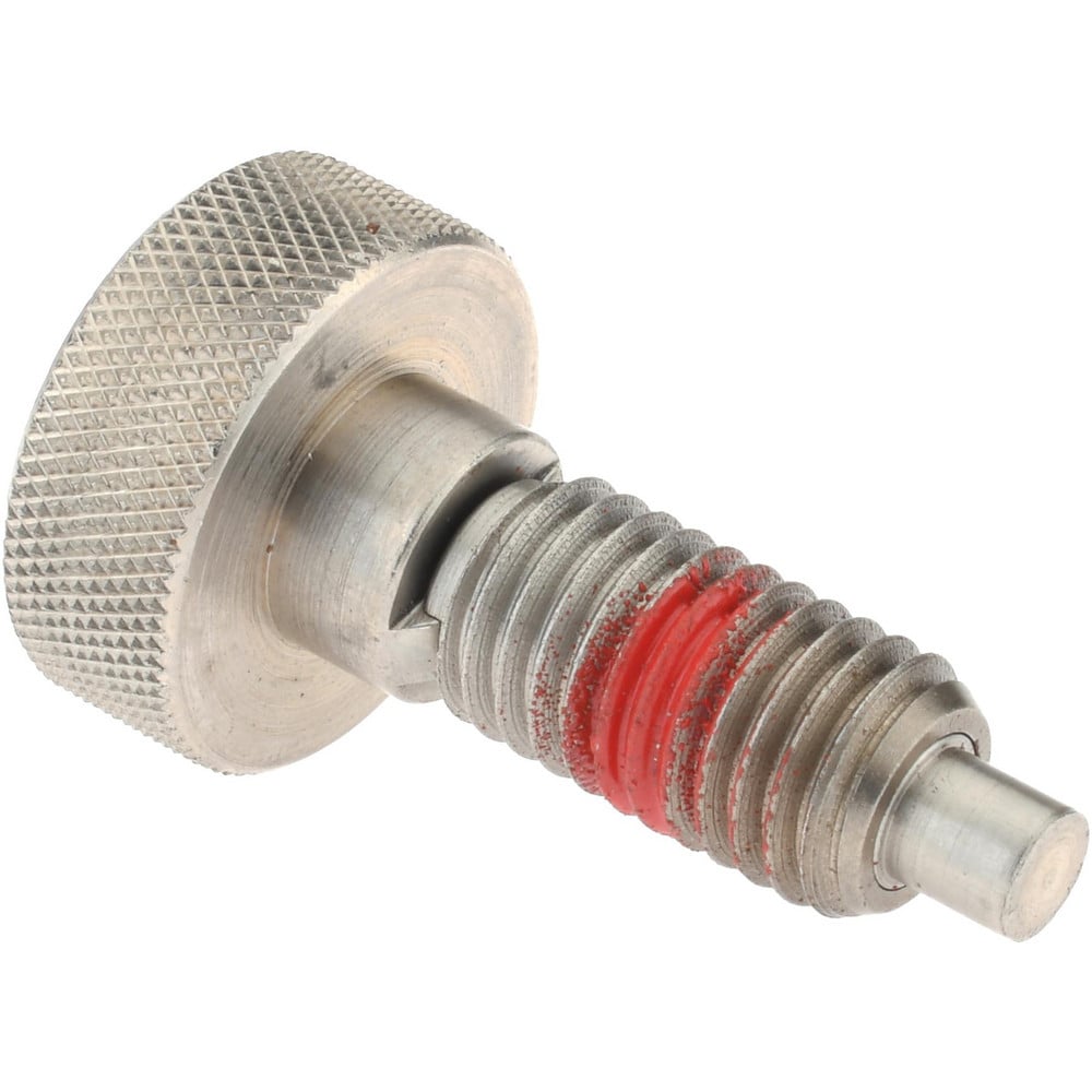 M12x1.75, 0.905" Thread Length, 0.236" Max Plunger Diam, 1 Lb Init to 10 Lb Final End Force, Knob Handle Plunger