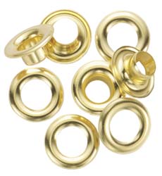 3/8" ID, 1/4" Length Under Flange, Brass Grommet