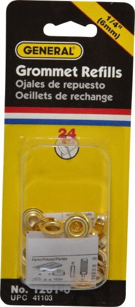 1/4" ID, 1/4" Length Under Flange, Brass Grommet