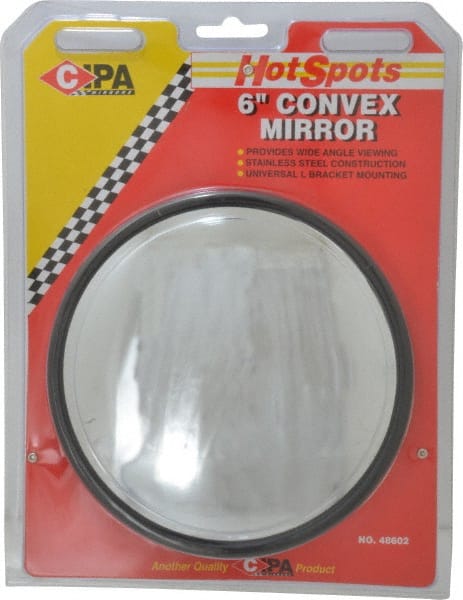 Value Collection 48602 Automotive Full Size Convex Round Mirror with L Bracket 