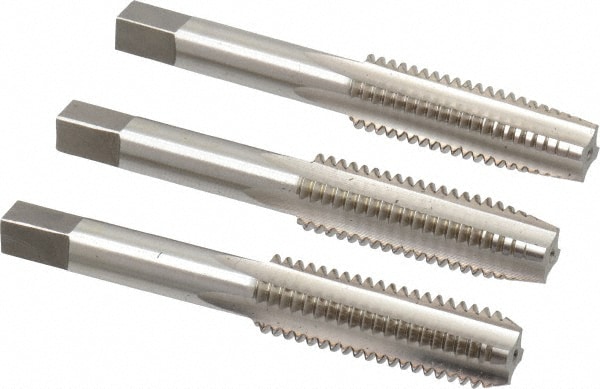 Value Collection MSC-04474169 Tap Set: 1/2-13 UNC, 4 Flute, High Speed Steel, Bright Finish Image