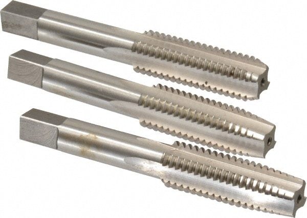 Value Collection MSC-04475158 Tap Set: 9/16-12 UNC, 4 Flute, High Speed Steel, Bright Finish Image