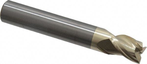 Accupro 351S4375C5 Square End Mill: 7/16 Dia, 9/16 LOC, 7/16 Shank Dia, 2-3/4 OAL, 3 Flutes, Solid Carbide 