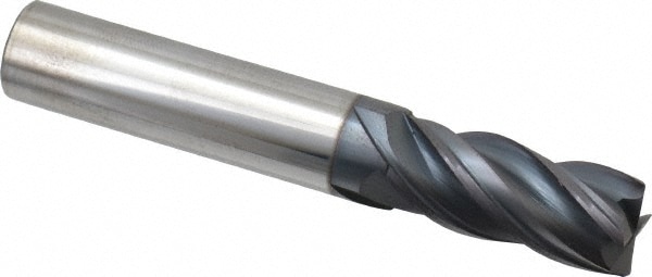 Accupro 4464375C11 Corner Chamfer End Mill: 0.4375" Dia, 1" LOC, 4 Flute, 0.015" Chamfer Width, Solid Carbide 