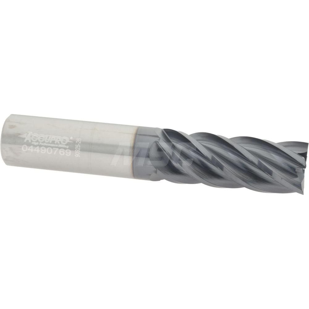 Accupro 5466250C11 Square End Mill: 5/8 Dia, 1-5/8 LOC, 5/8 Shank Dia, 3-1/2 OAL, 5 Flutes, Solid Carbide 