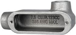 Cooper Crouse-Hinds LR75M Form 5, LR Body, 3/4" Trade, Rigid Malleable Iron Conduit Body 
