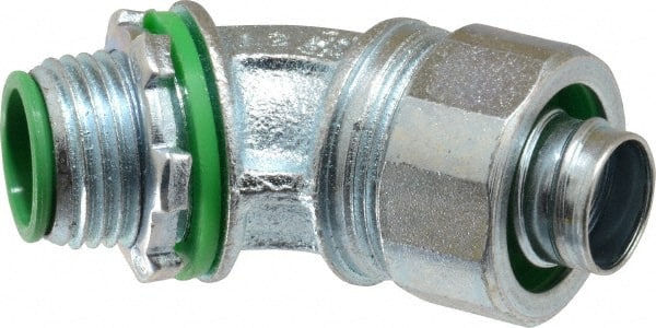Cooper Crouse-Hinds LTBK5045 Conduit Connector: For Liquid-Tight, Malleable Iron, 1/2" Trade Size 