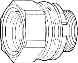 Cooper Crouse-Hinds LT100G Conduit Connector: For Liquid-Tight, Malleable Iron, 1" Trade Size 
