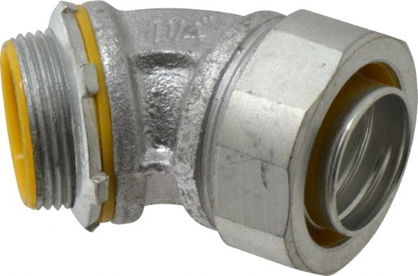 Cooper Crouse-Hinds LTB12545 Conduit Connector: For Liquid-Tight, Malleable Iron, 1-1/4" Trade Size 