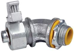 Cooper Crouse-Hinds LTB3845G Conduit Connector: For Liquid-Tight, Malleable Iron, 3/8" Trade Size 