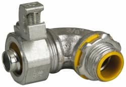 Cooper Crouse-Hinds LTB3890G Conduit Connector: For Liquid-Tight, Malleable Iron, 3/8" Trade Size 