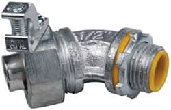 Cooper Crouse-Hinds LTB5045G Conduit Connector: For Liquid-Tight, Malleable Iron, 1/2" Trade Size 