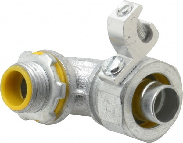 Cooper Crouse-Hinds LTB5090G Conduit Connector: For Liquid-Tight, Malleable Iron, 1/2" Trade Size 