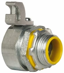 Cooper Crouse-Hinds LTB75G Conduit Connector: For Liquid-Tight, Malleable Iron, 3/4" Trade Size 