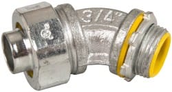 Cooper Crouse-Hinds LTB7545 Conduit Connector: For Liquid-Tight, Malleable Iron, 3/4" Trade Size 