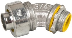 Cooper Crouse-Hinds LTB7545 Conduit Connector: For Liquid-Tight, Malleable Iron, 3/4" Trade Size 