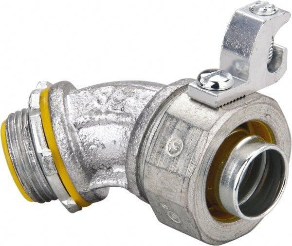 Cooper Crouse-Hinds LTB7545G Conduit Connector: For Liquid-Tight, Malleable Iron, 3/4" Trade Size 