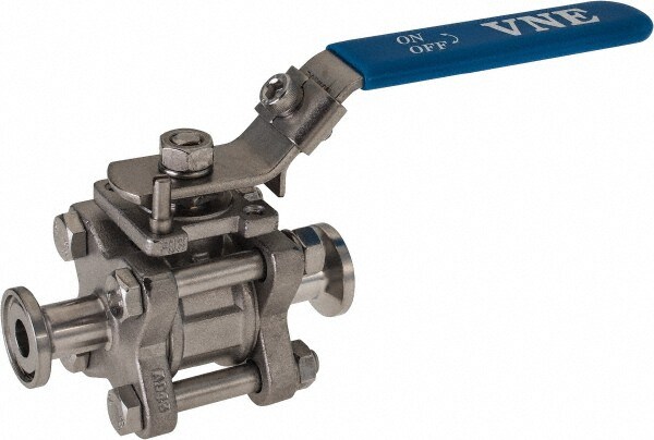 Sanitary Manual Ball Valve: 1/2" Pipe, Full Port