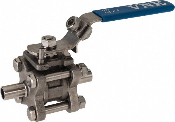 Sanitary Manual Ball Valve: 1/2" Pipe, Full Port