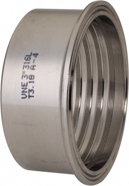 Sanitary Stainless Steel Pipe Recessless Ferrule (Expanding): 3", Clamp Connection