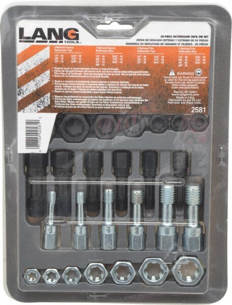 Tap & Die Set: 1/4-20 to 9/16-32 Taps, 1/4-20 to 5/8-18 Dies, UNC & UNF