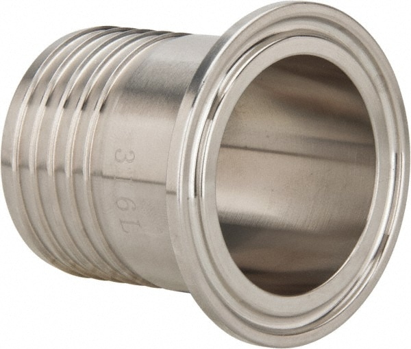 VNE EG14RT-6L1.5 Sanitary Stainless Steel Pipe Rubber Hose Adapter: 1-1/2", Clamp Connection Image