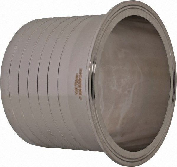 VNE EG14RT4.0 Sanitary Stainless Steel Pipe Rubber Hose Adapter: 4", Clamp Connection 