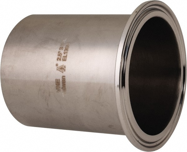 VNE EG14WL-6L2.5 Sanitary Stainless Steel Pipe Long Tank Welding Ferrule: 2-1/2", Clamp Connection 