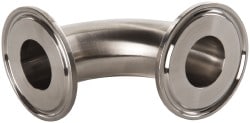 VNE EG2C1.0 Sanitary Stainless Steel Pipe 90 ° Elbow, 1", Clamp Connection Image