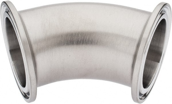 VNE EG2K-6L1.5 Sanitary Stainless Steel Pipe 45 ° Elbow, 1-1/2", Clamp Connection 