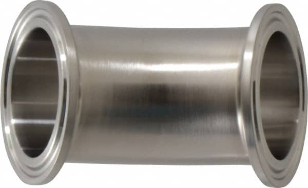 VNE EG2K1.5 Sanitary Stainless Steel Pipe 45 ° Elbow, 1-1/2", Clamp Connection 