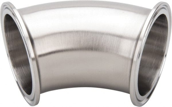 VNE EG2K2.5 Sanitary Stainless Steel Pipe 45 ° Elbow, 2-1/2", Clamp Connection 