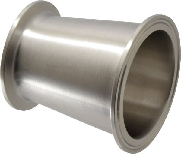 VNE EG31CC2.5X2.0 Sanitary Stainless Steel Pipe Concentric Reducer: 2-1/2 x 2", Clamp Connection 