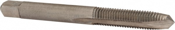 Spiral Point Tap: 1/4-28, UNF, 2 Flutes, Plug, 2B, High Speed Steel, Bright Finish